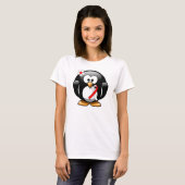 Rot-Weiß-Ribbon-Pinguin T-Shirt (Vorne ganz)