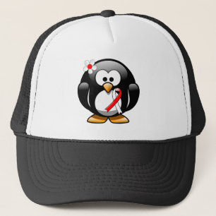 Rot-Weiß-Ribbon-Pinguin Truckerkappe