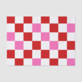 Rot Weiß Rosa Kariertes Musterdesign Seidenpapier (Vorderseite)