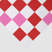 Rot Weiß Rosa Kariertes Musterdesign Seidenpapier (Ausschnitt)