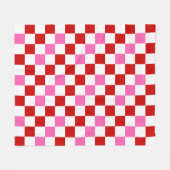 Rot-Weiß-Rosa Karomuster-Design Fleecedecke (Vorderseite (Horizontal))
