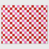 Rot-Weiß-Rosa Karomuster-Design  Geschenkpapier (Flach)