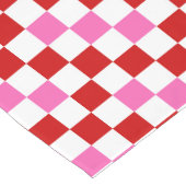 Rot-Weiß-Rosa Karomuster-Design  Kurzer Tischläufer (Ecke)