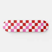 Rot-Weiß-Rosa Karomuster-Design Skateboard (Horizontal)
