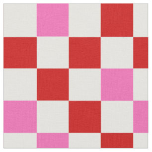 Rot-Weiß-Rosa Karomuster-Design  Stoff