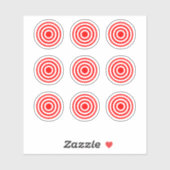 Rot/Weiß, runde Zielkleber - Pinball-Maschine Aufkleber (Blatt)