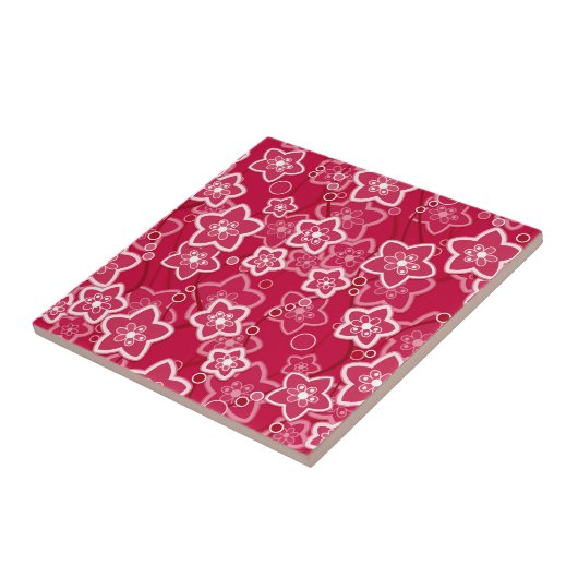 Rot-Weiß-Rustikal-Mode-Retro Fliese (Seite)