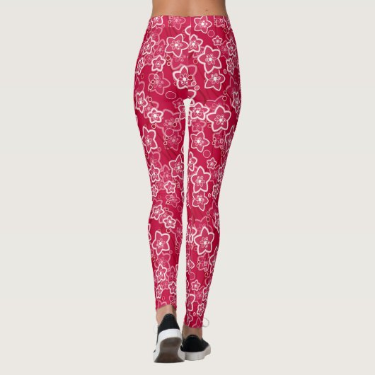 Rot-Weiß-Rustikal-Mode-Retro Leggings (Rückseite)