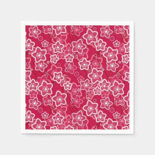 Rot-Weiß-Rustikal-Mode-Retro Serviette (Vorderseite)