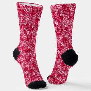 Rot-Weiß-Rustikal-Mode-Retro Socken