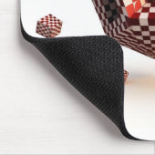 Rot-Weiß-Schachbrett-Geometrieobjekte Mousepad (Ecke)