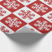 Rot-Weiß-Schachbrett-Schneeblumen-Geschenkpapier Geschenkpapier (Ecke)