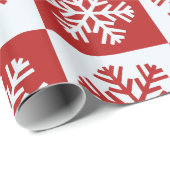 Rot-Weiß-Schachbrett-Schneeblumen-Geschenkpapier Geschenkpapier (Rolleneckpunkt)