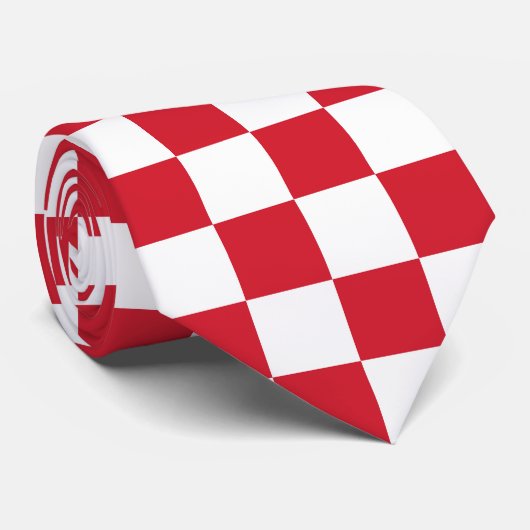 Rot-Weiß-Schachtel Stilvolles Muster Krawatte (Gerollt)