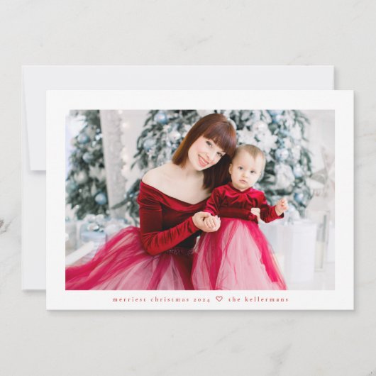 Rot-Weiß schlicht und elegant Weihnachten Foto (Vorderseite)