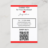 Rot-Weiß-Schmuck-Ohrhänger-Website-QR-Code Visitenkarte (Rückseite)