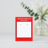 Rot-Weiß-Schmuck-Ohrhänger-Website-QR-Code Visitenkarte (Stehend Vorderseite)