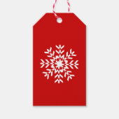 Rot-Weiß-Schneeflocke Geschenkanhänger (Vorderseite)