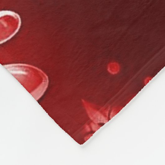 Rot-Weiß-Schneeflockenmuster Fleecedecke (Ecke)