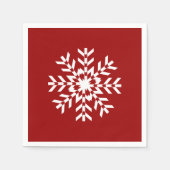 Rot-Weiß-Schneeflockensaison Serviette (Vorderseite)