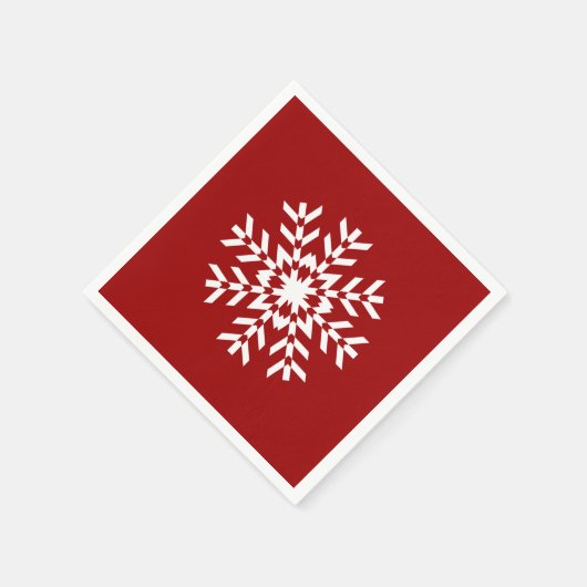 Rot-Weiß-Schneeflockensaison Serviette (Ecke)