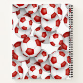 Rot-Weiß-Schulmannschaft färbt Jungen-Fußball Notizblock (Rückseite)