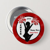 Rot, Weiß, Schwarz Personalisiert, Chefführend But Button (Vorne & Hinten)