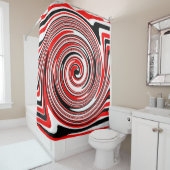 Rot-weiß-schwarz-psychedelisches Design Duschvorhang (Beispiel)