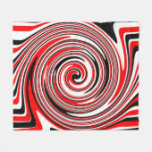 Rot-weiß-schwarz-psychedelisches Design Fleecedecke (Vorderseite (Horizontal))