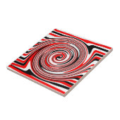 Rot-weiß-schwarz-psychedelisches Design Fliese (Seite)
