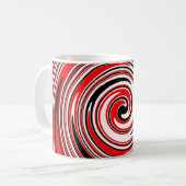 Rot-weiß-schwarz-psychedelisches Design Kaffeetasse (Vorderseite Links)