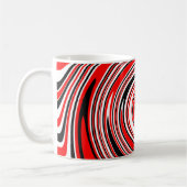 Rot-weiß-schwarz-psychedelisches Design Kaffeetasse (Links)