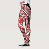 Rot-weiß-schwarz-psychedelisches Design Leggings (Links)