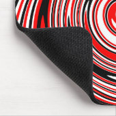 Rot-weiß-schwarz-psychedelisches Design Mousepad (Ecke)
