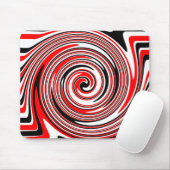 Rot-weiß-schwarz-psychedelisches Design Mousepad (Mit Mouse)