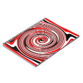 Rot-weiß-schwarz-psychedelisches Design Notizblock (Linke Seite)
