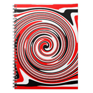 Rot-weiß-schwarz-psychedelisches Design Notizblock