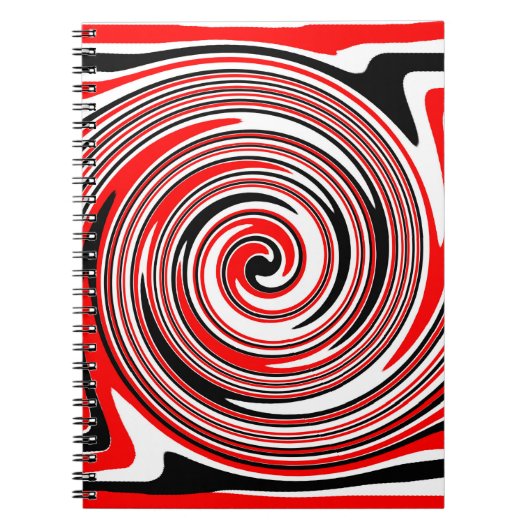 Rot-weiß-schwarz-psychedelisches Design Notizblock (Vorderseite)