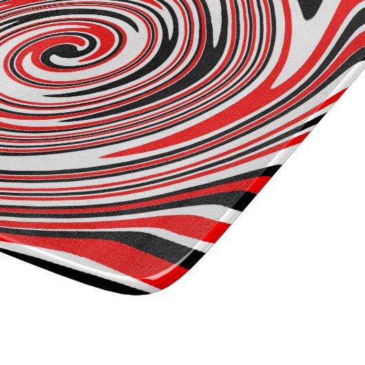 Rot-weiß-schwarz-psychedelisches Design Schneidebrett (Ecke)