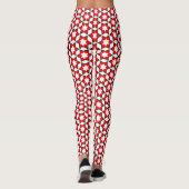 Rot-Weiß-Schwarz-Star-Muster Leggings (Rückseite)