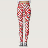 Rot-Weiß-Schwarz-Star-Muster Leggings (Vorderseite)