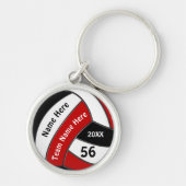Rot, Weiß, Schwarz Volleyball Senior Geschenke Schlüsselanhänger (Vorne)