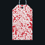 ROT-WEISS-SCHWARZE CHRISTMAS-BLUTGESCHENKE GESCHENKANHÄNGER<br><div class="desc">RED WHITE BLACK CHRISTMAS Floral Gift Tags</div>