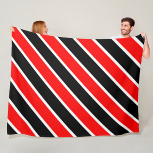 Rot Weiß Schwarze Streifen Fleecedecke