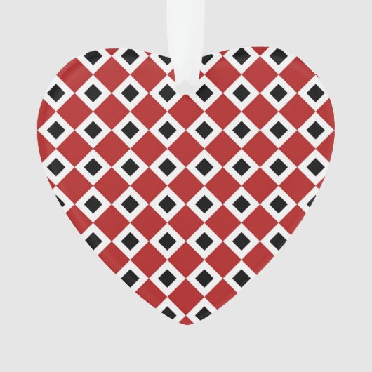 Rot, Weiß, schwarzes Diamantmuster Ornament (Vorderseite)
