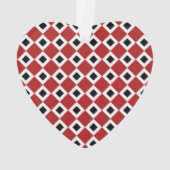 Rot, Weiß, schwarzes Diamantmuster Ornament (Rückseite)