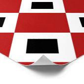 Rot, Weiß, schwarzes Diamantmuster Poster (Ecke)