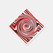 Rot-Weiß-Schwarzes psychedelisches Design Serviette (Ecke)