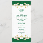 Rot-Weiß-Scrolls, Kleeblätter-Menü-Karte Menükarte (Rückseite)