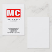 Rot weiß senkrechte moderne schlicht trendy stilvo visitenkarte (Vorne/Hinten)